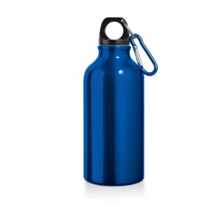 Бутылка для воды алюминиевая LANDSCAPE 400 мл, синяя, с кольцом для ключей