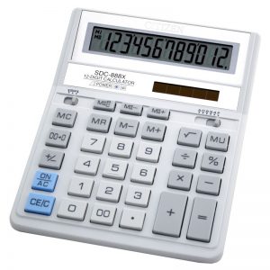 Бухгалтерский калькулятор Citizen SDC-888XWH, 12 разрядов, светлый корпус