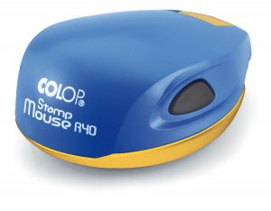 Оснастка карманная для печати d-40мм Stamp Mouse, сине-желтый корпус