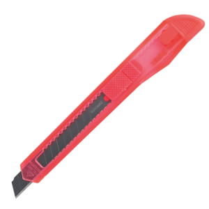 Нож канцелярский 9 мм в пластиковом прозрачном корпусе
