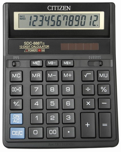 Бухгалтерский калькулятор Citizen SDC-888, 12 разрядов